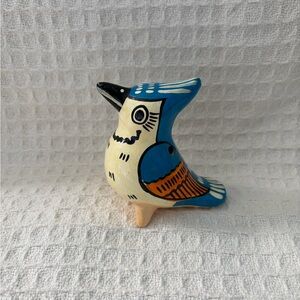 Artisan Handmade & Hand Painted Clay Multi Color Bird Whistle
